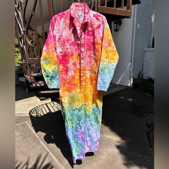 Side Eye Tye Dye PRIDE the Rainbow Jumpsuit Size 42 (M to L)  🌈 Coveralls - Picture 5 of 16